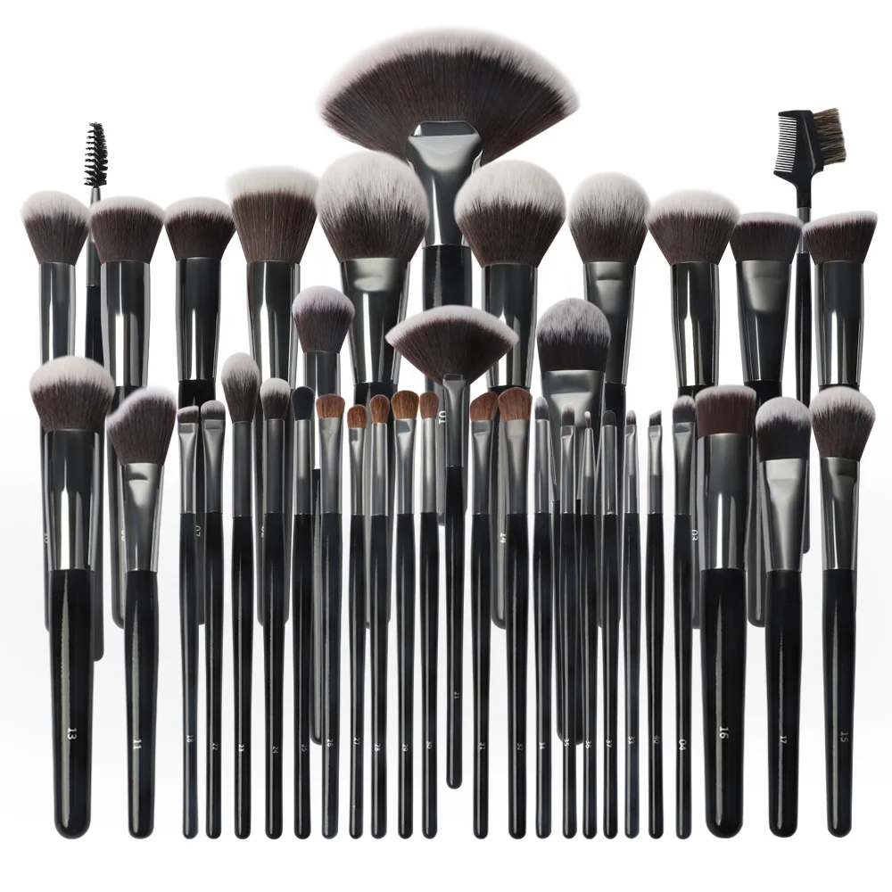 Hot Selling 40 Pcs Natural Hair High Quality Low Moq Cosmetic Custom Black Luxury Professional Makeup Brush Set Private Label
Hot Selling 40 Pcs Natural Hair High Quality Low Moq Cosmetic Custom Black Luxury Professional Makeup Brush Set Private Label