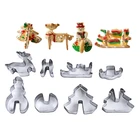 Christmas 8 Pc Diy 3D Stainless Steel Gingerbread Man Maker Industrial Biscuit Cooky Cake Fondant And Mold Cookie Cutter Set