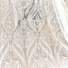 Wholesale african tulle embroidery sequin lace fabric for bridal