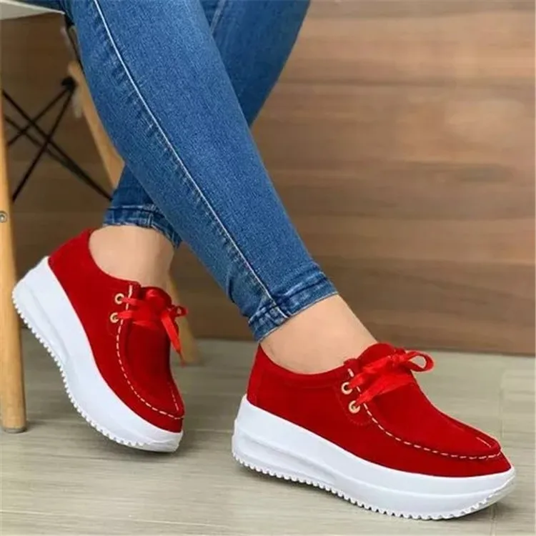 2021 Ins Hot Ladies Casual Thick Bottom Platform Sneakers Women Lace Up Wedge Heels Loafers Shoes, Black,red,yellow,brown,blue
2021 Ins Hot Ladies Casual Thick Bottom Platform Sneakers Women Lace Up Wedge Heels Loafers Shoes, Black,red,yellow,brown,blue