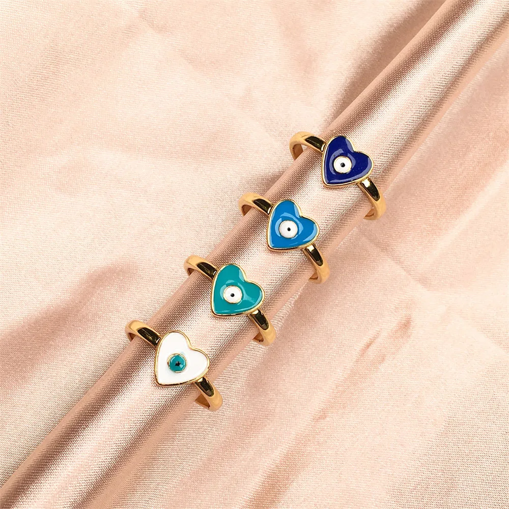 14k gold plated colorful evil enamel heart shape eye open brass band ring copper evil rings jewelry for women, White/blue/purple/green
14k gold plated colorful evil enamel heart shape eye open brass band ring copper evil rings jewelry for women, White/blue/purple/green