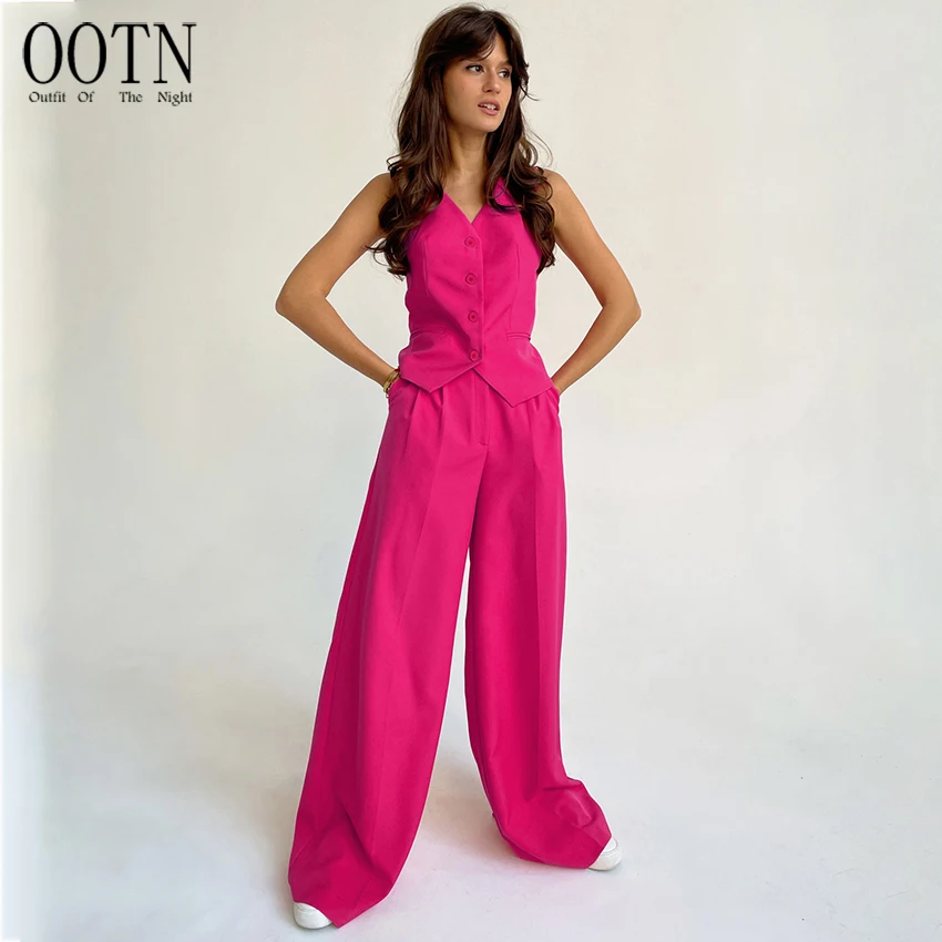 OOTN Button Vest Outfit Office Ladies Women Summer 2023 Pink Elegant Blazer 2 Pieces Sets High Waist Wide Leg Pants Suits
OOTN Button Vest Outfit Office Ladies Women Summer 2023 Pink Elegant Blazer 2 Pieces Sets High Waist Wide Leg Pants Suits