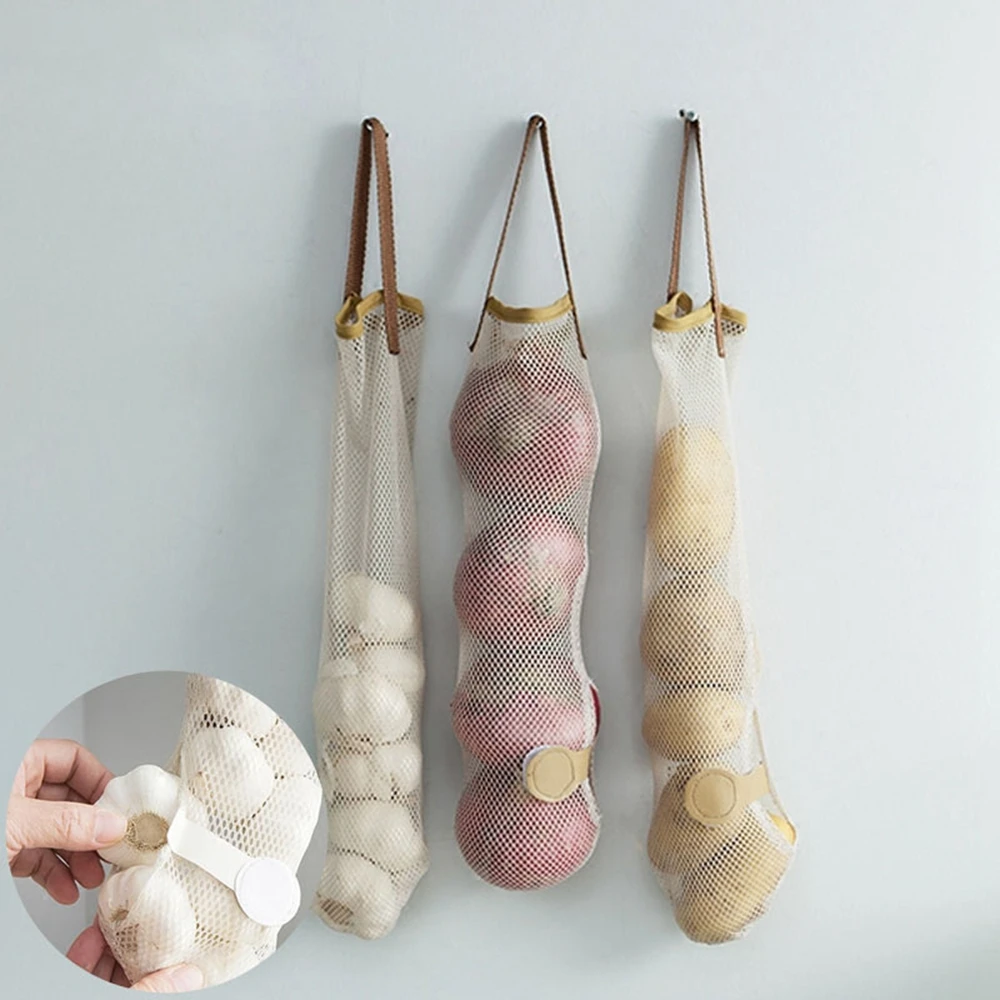 Reusable Kitchen Produce Bags Onion Potato Mesh Eco Friendly Vegetable Fruit Bag Kitchen Hanging Bag Organizer, Beige
Reusable Kitchen Produce Bags Onion Potato Mesh Eco Friendly Vegetable Fruit Bag Kitchen Hanging Bag Organizer, Beige