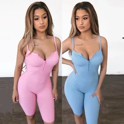 Summer New Fashion Women Solid Color Short Jumpsuit Summer Ladies V-Neck Sleeveless Short Bodysuit Women Zipper Short Romper
Summer New Fashion Women Solid Color Short Jumpsuit Summer Ladies V-Neck Sleeveless Short Bodysuit Women Zipper Short Romper