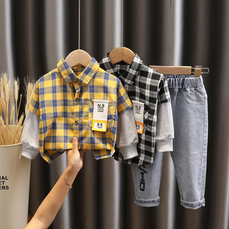 Winter Clothes For Boys Clothes Children Baby Clothes Set Plaid Long Sleeves Shirts With Jeans Pants, Picture show
Winter Clothes For Boys Clothes Children Baby Clothes Set Plaid Long Sleeves Shirts With Jeans Pants, Picture show
