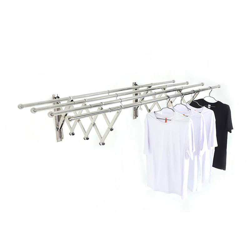 

Manufacturers direct wall mounted stainless steel clothes drying rack foldable clotheshorse extendable drier 3 & 4 poles hanger