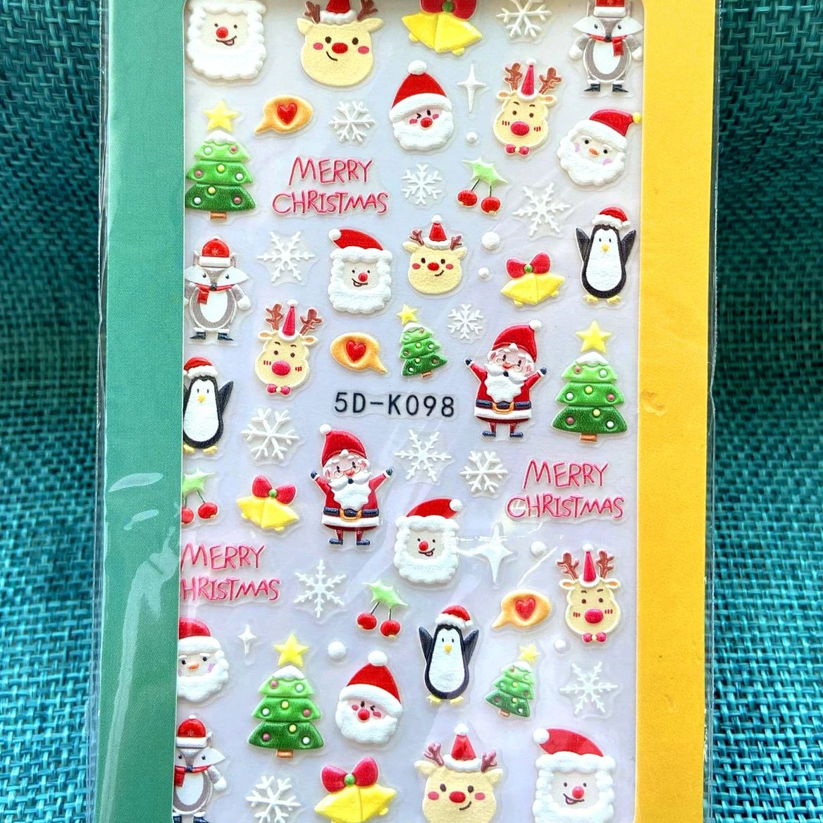 Fashion Christmas 5D Nail Stickers Snowflake Santa Embossed Self-adhesive Decals For Nail Art Decoration
Fashion Christmas 5D Nail Stickers Snowflake Santa Embossed Self-adhesive Decals For Nail Art Decoration