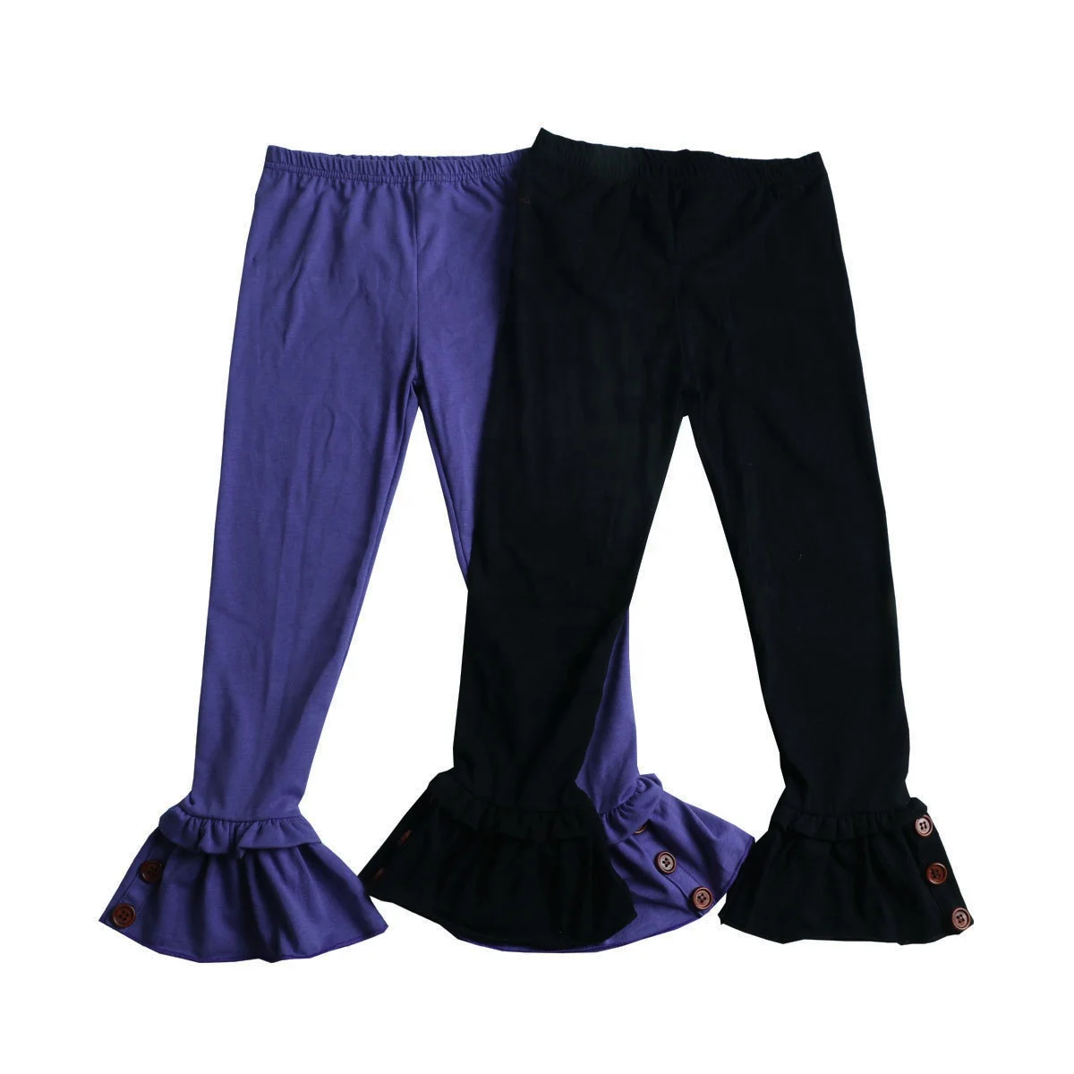 Girls Stacked Pants Brown Buttons Bell Pants Black And Purple Kids Trousers Yoga Ruffle Girl Fall Pants, Customized color
Girls Stacked Pants Brown Buttons Bell Pants Black And Purple Kids Trousers Yoga Ruffle Girl Fall Pants, Customized color