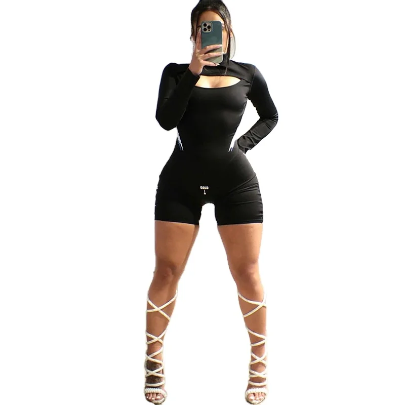JS0085 Summer New Arrivals 2021 Printed Bodycon Hollow Out Long Sleeve Sexy Rompers For Women, Black
JS0085 Summer New Arrivals 2021 Printed Bodycon Hollow Out Long Sleeve Sexy Rompers For Women, Black