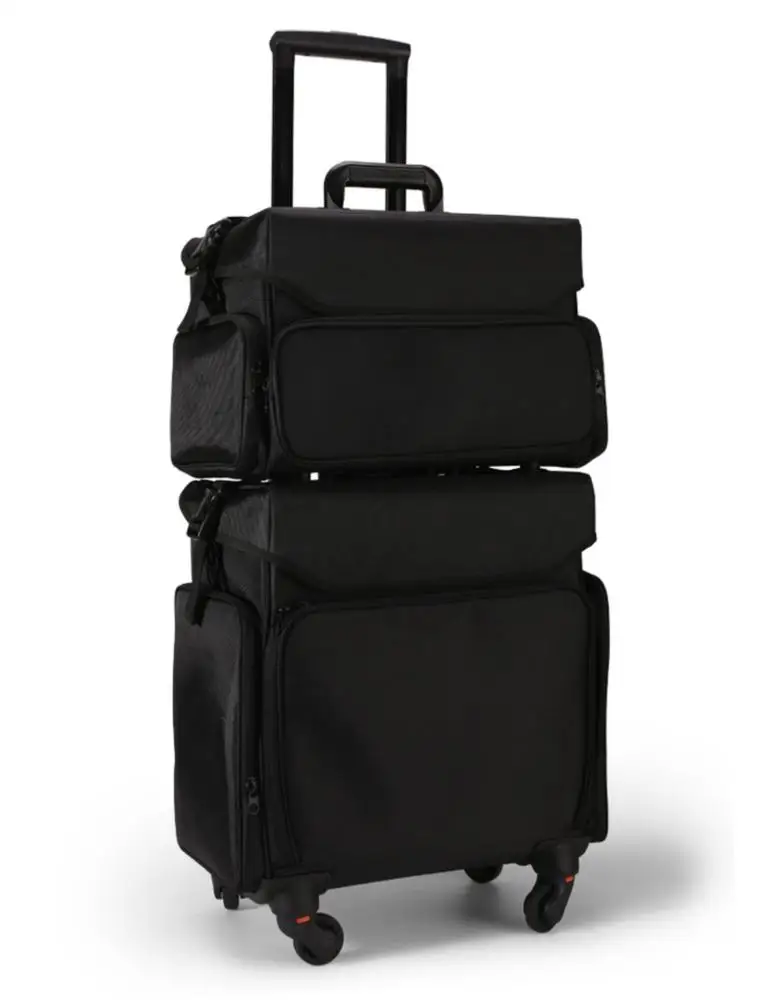 Professional Rolling Wheel Trolley Makeup Case Tie Rod Multifunction Luggage Sets Black Makeup Travel Case With Handle
Professional Rolling Wheel Trolley Makeup Case Tie Rod Multifunction Luggage Sets Black Makeup Travel Case With Handle