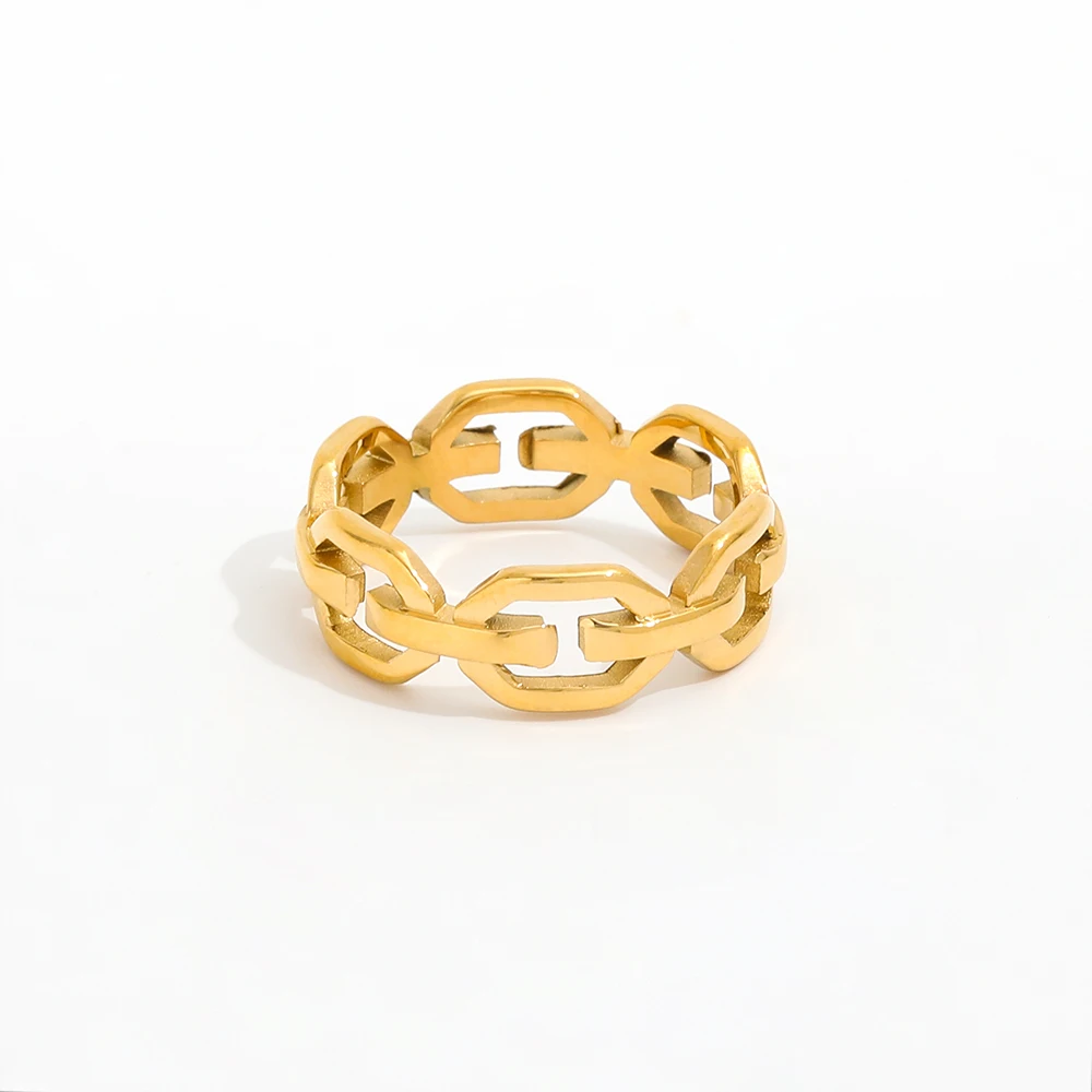 Joolim Jewelry 18K Gold Plated Chunky Hollow Link Chain Stainless Steel Rings for Women Tarnish Free & Waterproof
Joolim Jewelry 18K Gold Plated Chunky Hollow Link Chain Stainless Steel Rings for Women Tarnish Free & Waterproof