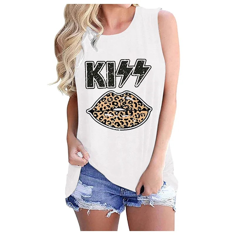 Summer women's spot vest kiss leopard print crew neck casual sleeveless T-shirt Tank Top Women, Custom color
Summer women's spot vest kiss leopard print crew neck casual sleeveless T-shirt Tank Top Women, Custom color