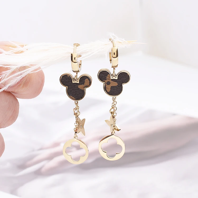 Korea Fashion jewelry gold stainless steel earring Mouse head earring Women minimalist trendy Cute Cartoon Animal Earrings, Gloden
Korea Fashion jewelry gold stainless steel earring Mouse head earring Women minimalist trendy Cute Cartoon Animal Earrings, Gloden