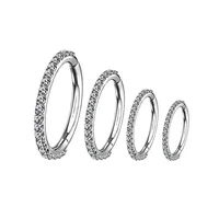

G23 Titanium Hinged Segment Ring with Prong Set CZ Hoop Ring Body Piercing Jewelry
