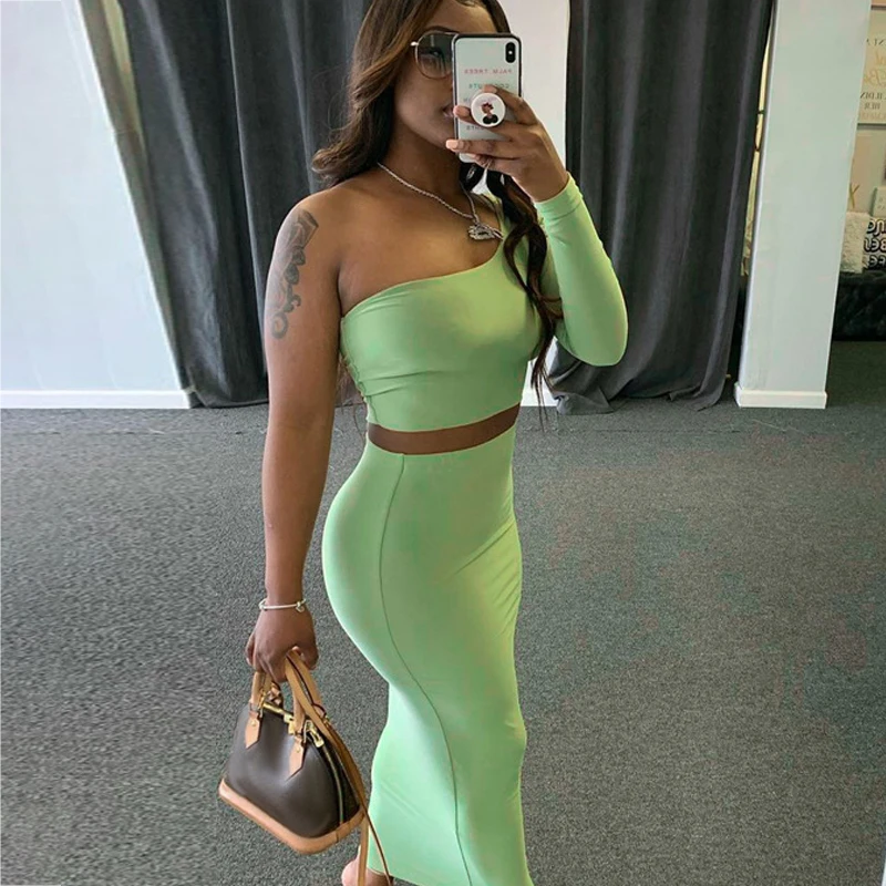 50% OFF High Fashion Women Ribbed Outfits Clothing One Shoulder Tops Plus Size Skirt Two Piece Set
50% OFF High Fashion Women Ribbed Outfits Clothing One Shoulder Tops Plus Size Skirt Two Piece Set