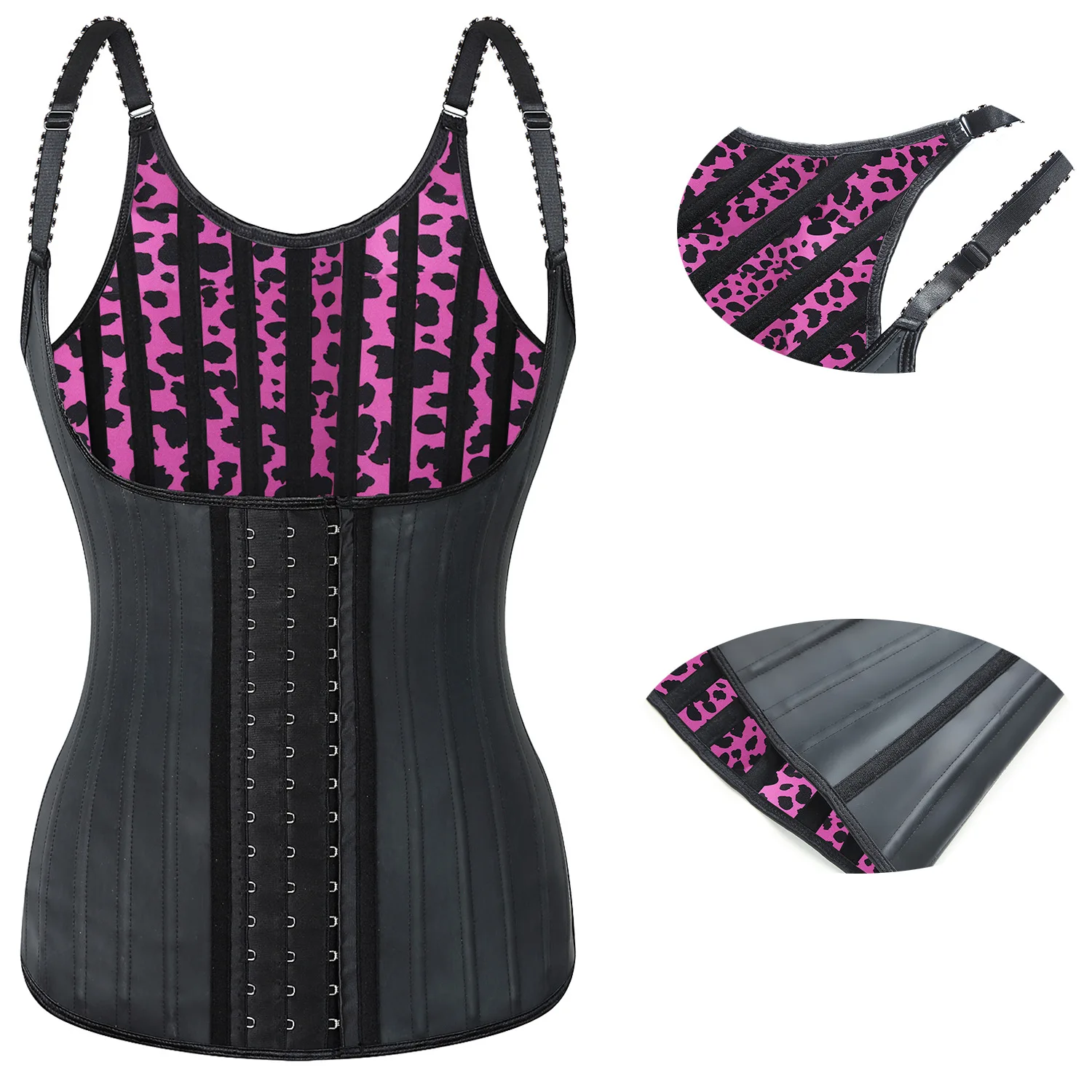 Adjustable 25 Steel Bones Waist Trainer Vest Zipper Leopard Fitness Women Sports Latex Compression Loss Weight Waist Trimmer
Adjustable 25 Steel Bones Waist Trainer Vest Zipper Leopard Fitness Women Sports Latex Compression Loss Weight Waist Trimmer