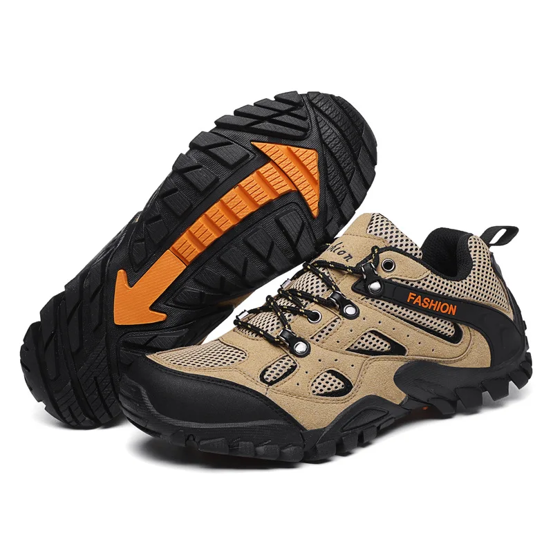 Factory wholsale outdoor couple models waterproof breathable and anti-skidding men hiking camping shoes, Khaki/black/green
Factory wholsale outdoor couple models waterproof breathable and anti-skidding men hiking camping shoes, Khaki/black/green