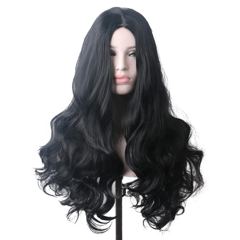 Cheap Women Colored Long Wavy Black Cosplay Wig Heat Resistant Synthetic Hair Wigs
Cheap Women Colored Long Wavy Black Cosplay Wig Heat Resistant Synthetic Hair Wigs