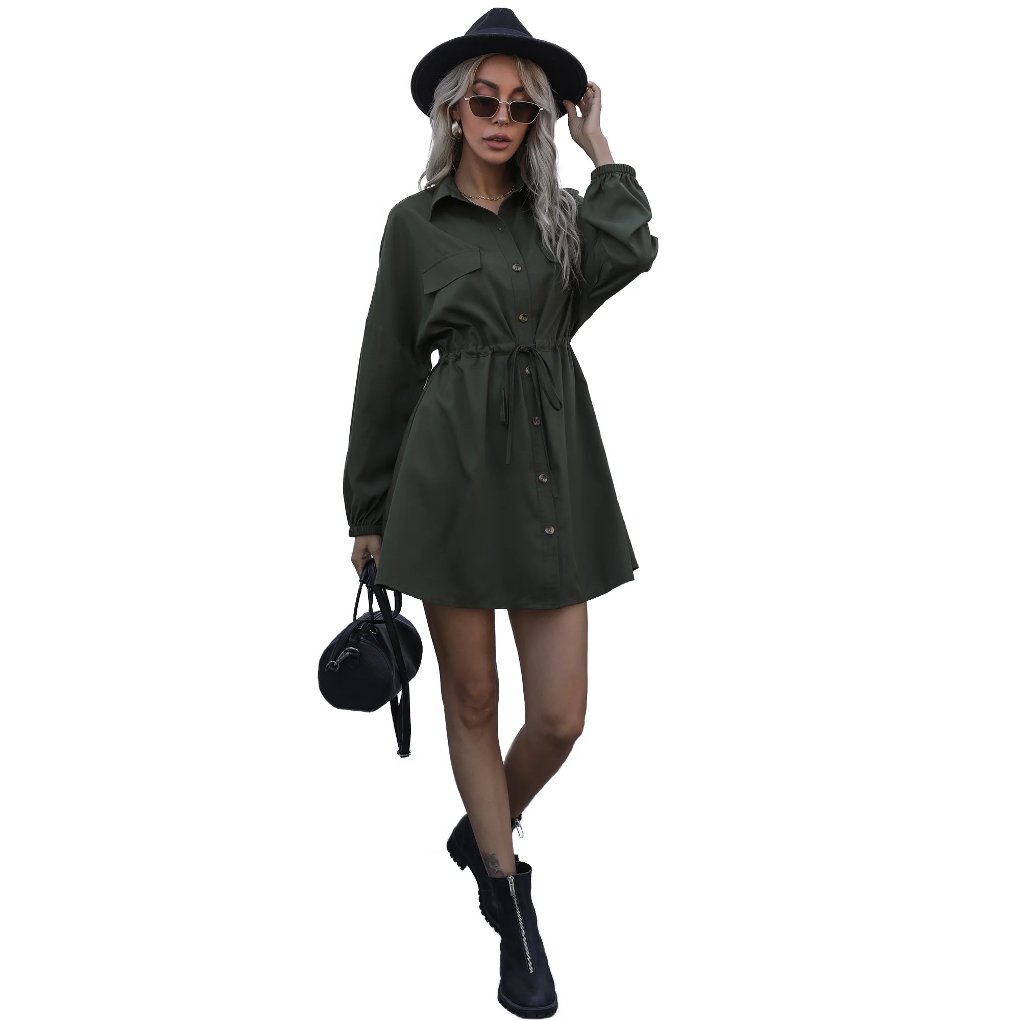 Spring New Solid High Waist Cardigan Long Sleeved Casual Dresses Women Elegant
Spring New Solid High Waist Cardigan Long Sleeved Casual Dresses Women Elegant