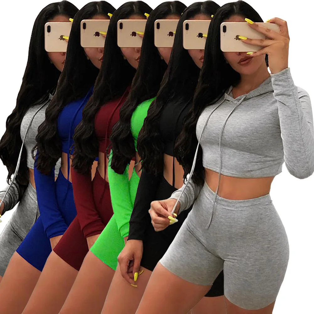 Summer 2021 factory wholesale new female sportswear top crop hoodie & tight sports pants in pure color two casual style outfit, Picture
Summer 2021 factory wholesale new female sportswear top crop hoodie & tight sports pants in pure color two casual style outfit, Picture
