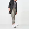 Wholesale man track pant with stripe gridding cloth vertic stripe pant black and white pant