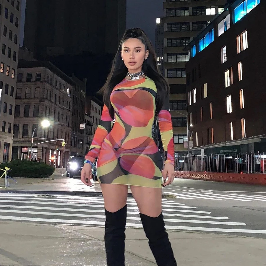 Kliou K20D10403 2021 New Arrivals Autumn Bodycon Color Blocking Printed Stylish Sexy Dress Women Casual Dresses 
Kliou K20D10403 2021 New Arrivals Autumn Bodycon Color Blocking Printed Stylish Sexy Dress Women Casual Dresses