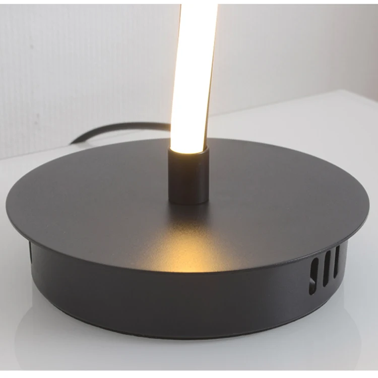 Simple modern spiral slim linear dimmable desk lamp for bedroom LED table light
