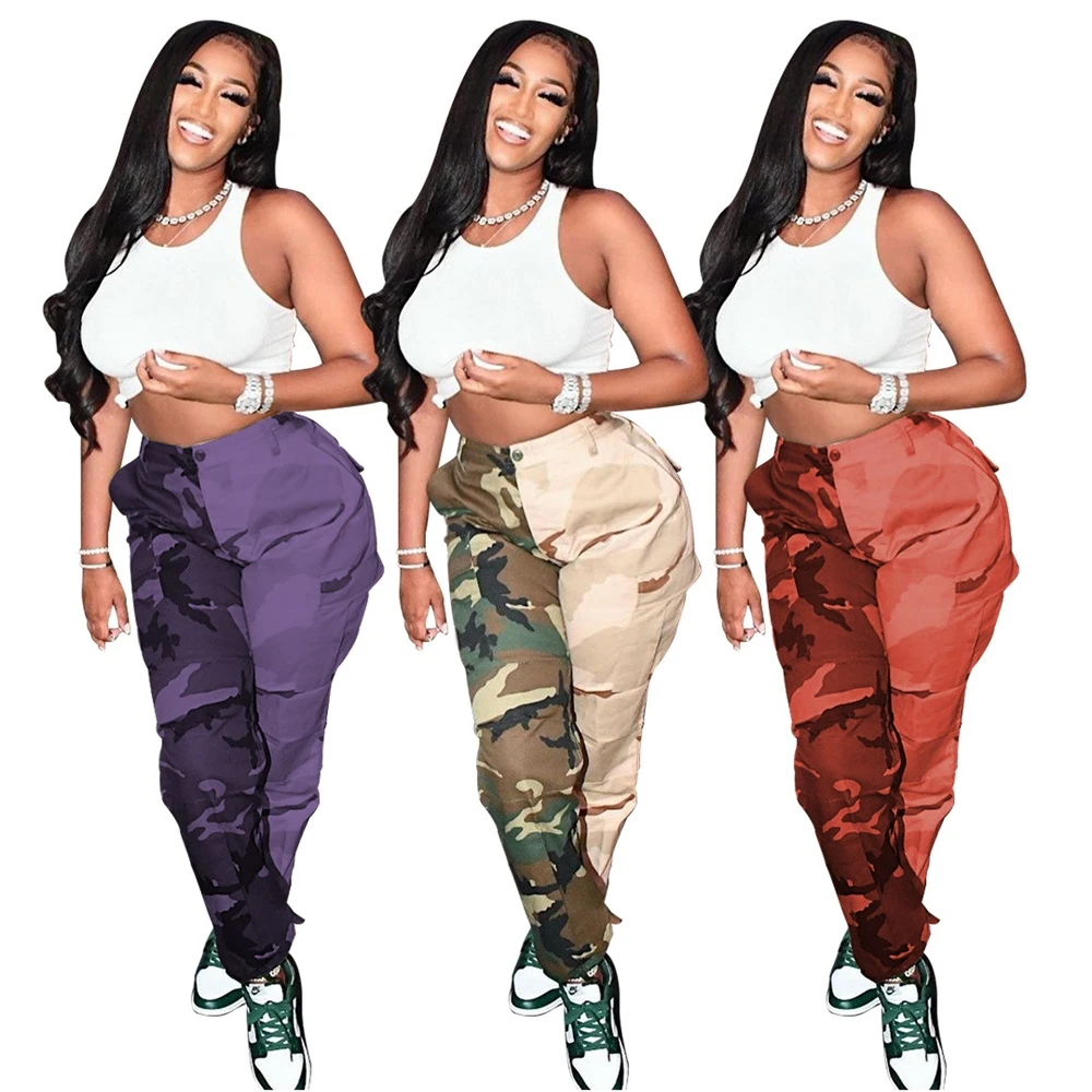High Waist Women Camouflage Pants Patchwork Women's Trousers Sports Wear Cargo Pants Woman 2021 Clothing
High Waist Women Camouflage Pants Patchwork Women's Trousers Sports Wear Cargo Pants Woman 2021 Clothing