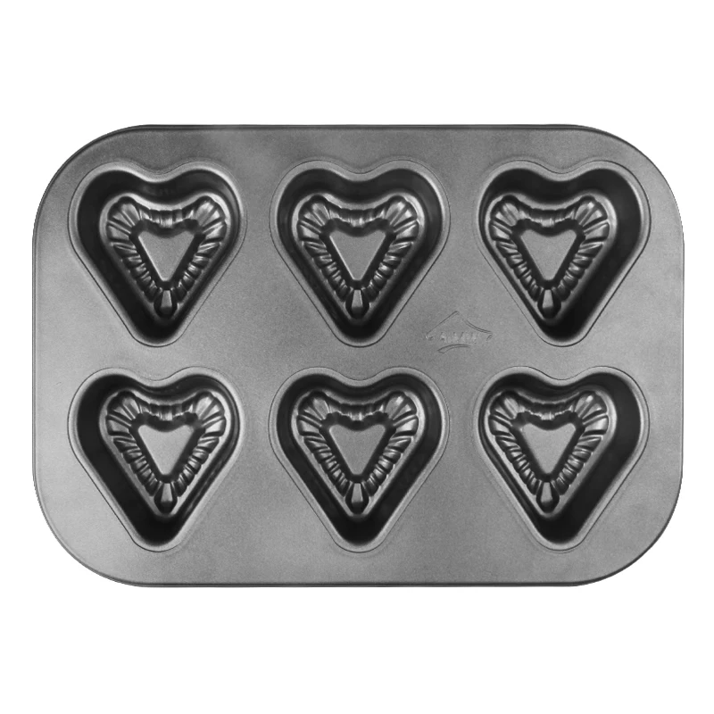 Non Stick Cake Pan 6-cavity Cake Mold Carbon Steel Baking Pan Cake Baking Mold, Black
Non Stick Cake Pan 6-cavity Cake Mold Carbon Steel Baking Pan Cake Baking Mold, Black