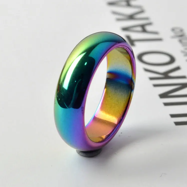Rainbow Color Plating Hematite 6mm Wide Finger Rings For Men and Women, Rainbow , blue
Rainbow Color Plating Hematite 6mm Wide Finger Rings For Men and Women, Rainbow , blue