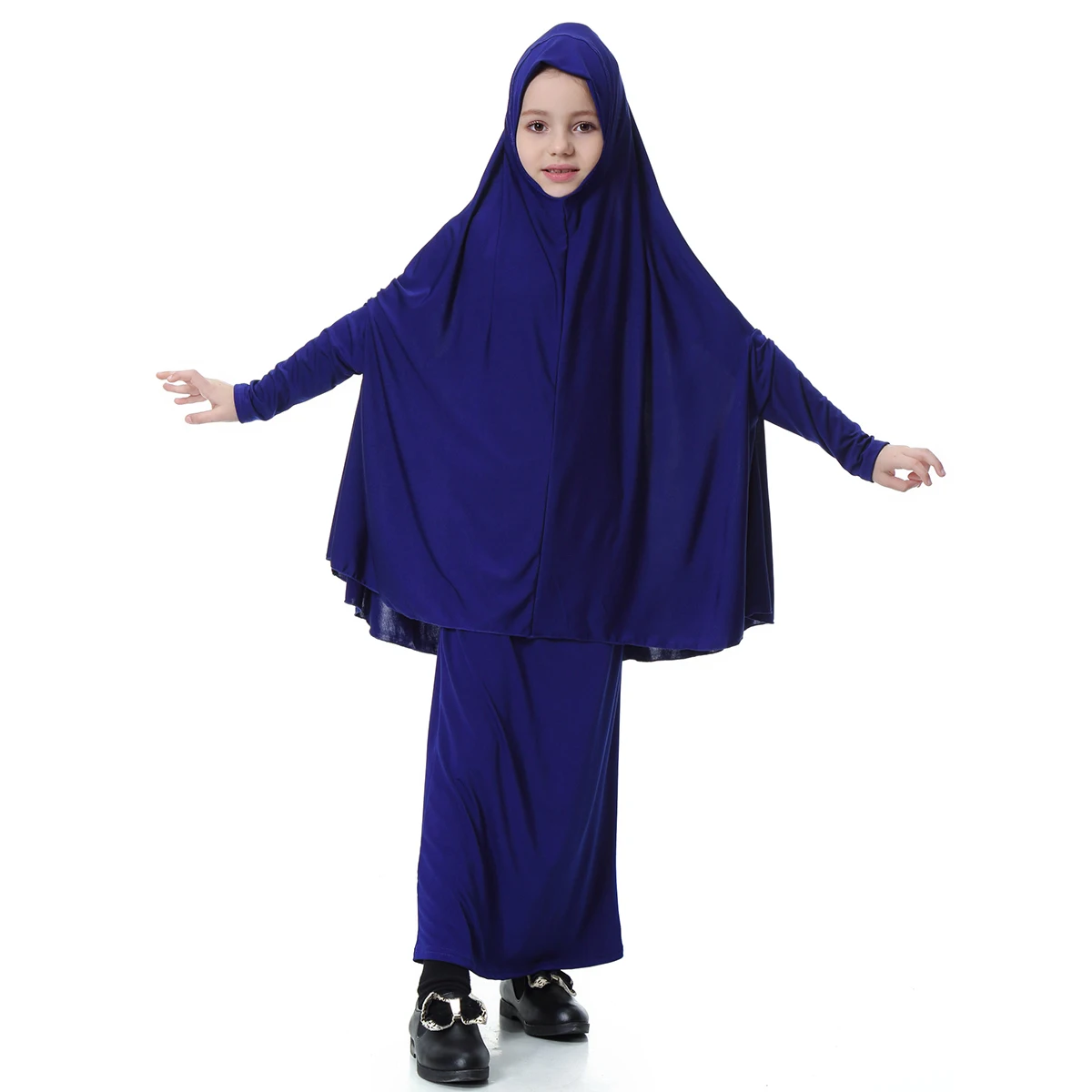 Muslim Kids Hijab Dress With Hijab Scarf Two-Piece Prayer Dress Abaya Malaysia girl Milk Silk Bat Shirt Suit 
Muslim Kids Hijab Dress With Hijab Scarf Two-Piece Prayer Dress Abaya Malaysia girl Milk Silk Bat Shirt Suit