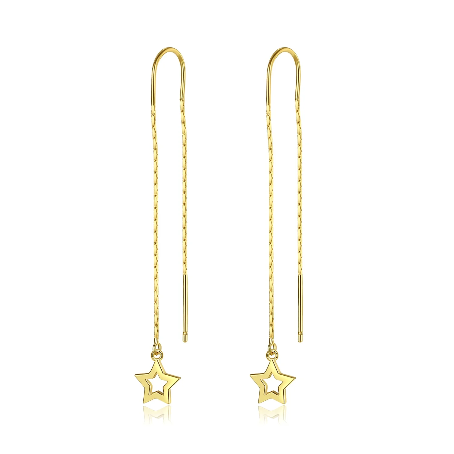 Merryshine 925 sterling silver fashion long tassels gold star stud drop earrings for women
Merryshine 925 sterling silver fashion long tassels gold star stud drop earrings for women