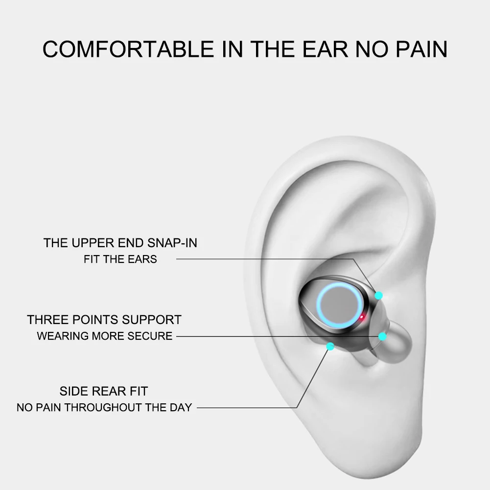 F9 TWS 8D HIFi Noise Cancelling Headset Game No Delay Bluetooth Invisible Earphone - ANKUX.COM