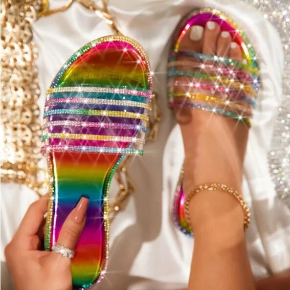 Large size sandals female 2021 European and American ladies flat sandals rhinestone casual beach slippers flip-flops Slippers, 3 color
Large size sandals female 2021 European and American ladies flat sandals rhinestone casual beach slippers flip-flops Slippers, 3 color