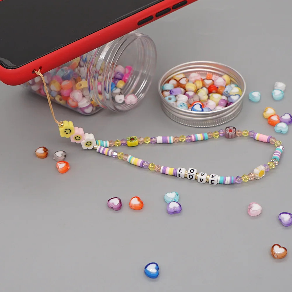 Handmade letter beads phone strap chain Colorful Rainbow Cute beaded phone chain
Handmade letter beads phone strap chain Colorful Rainbow Cute beaded phone chain
