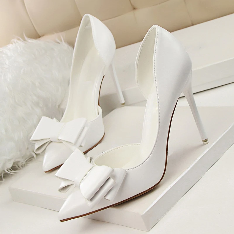 BUSY GIRL White stiletto heel pointed toe high heels pumps dress shoes wtih bow bridal d'orsay pump shoes for women, Blue/white/red/yellow/black/grey/pink
BUSY GIRL White stiletto heel pointed toe high heels pumps dress shoes wtih bow bridal d'orsay pump shoes for women, Blue/white/red/yellow/black/grey/pink