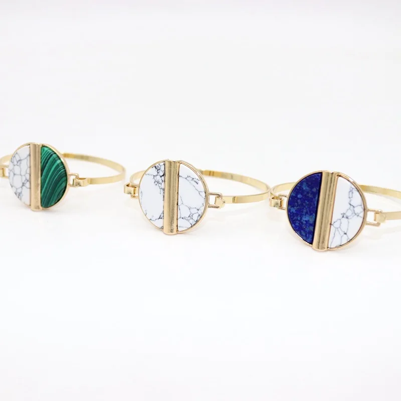 Fashion Double Semicircle Splice Colorful Turquoise Bangle Wire Round Natural Stone Bangle Pulseras, Picture
Fashion Double Semicircle Splice Colorful Turquoise Bangle Wire Round Natural Stone Bangle Pulseras, Picture