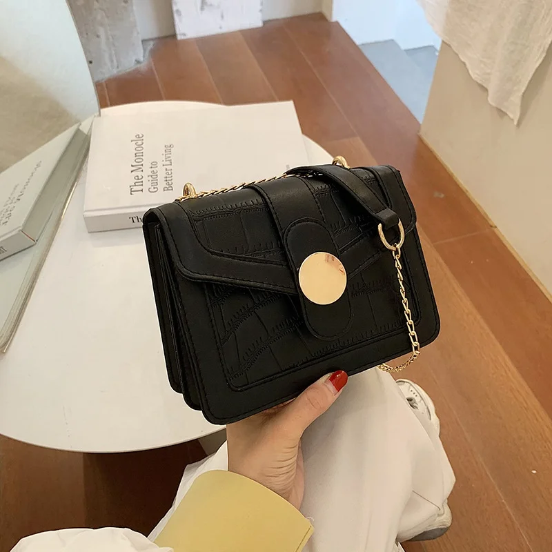 Autumn fashion new simple crocodile pattern chain crossbody bag, White,black,brown,coffee
Autumn fashion new simple crocodile pattern chain crossbody bag, White,black,brown,coffee