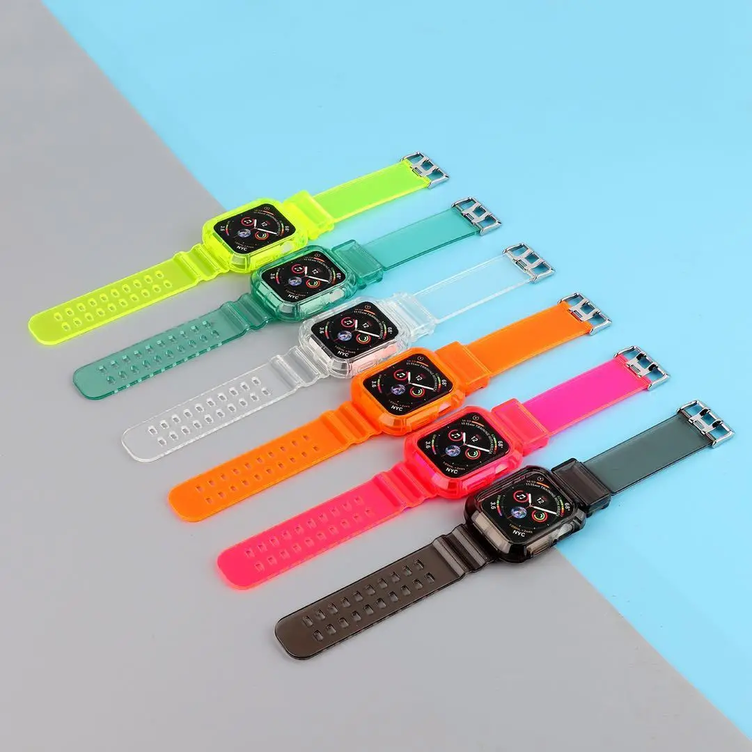 original custom colorful transparent tpu smart watch band for apple portable travel wrist watch strap for apple i watch
original custom colorful transparent tpu smart watch band for apple portable travel wrist watch strap for apple i watch