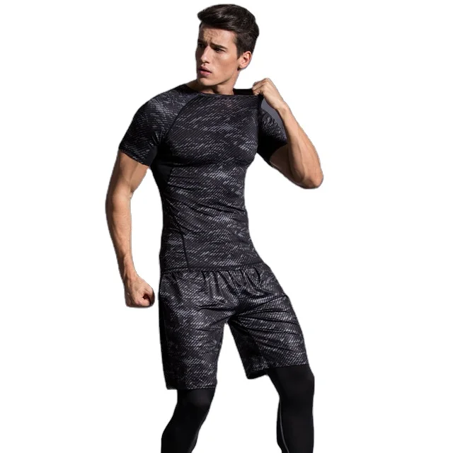 2021 custom Men's gym 2 piece long sleeve set Compression Fitness t shirt and sports pants suit
2021 custom Men's gym 2 piece long sleeve set Compression Fitness t shirt and sports pants suit