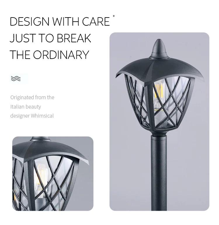 Grid Atmosphere Exterior Garden Decoration Waterproof IP54 Pillar Lights