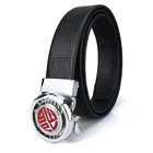 Suitable for hiking, fishing activities belt genuine leather strap soft smooth feel with steel logo buckle