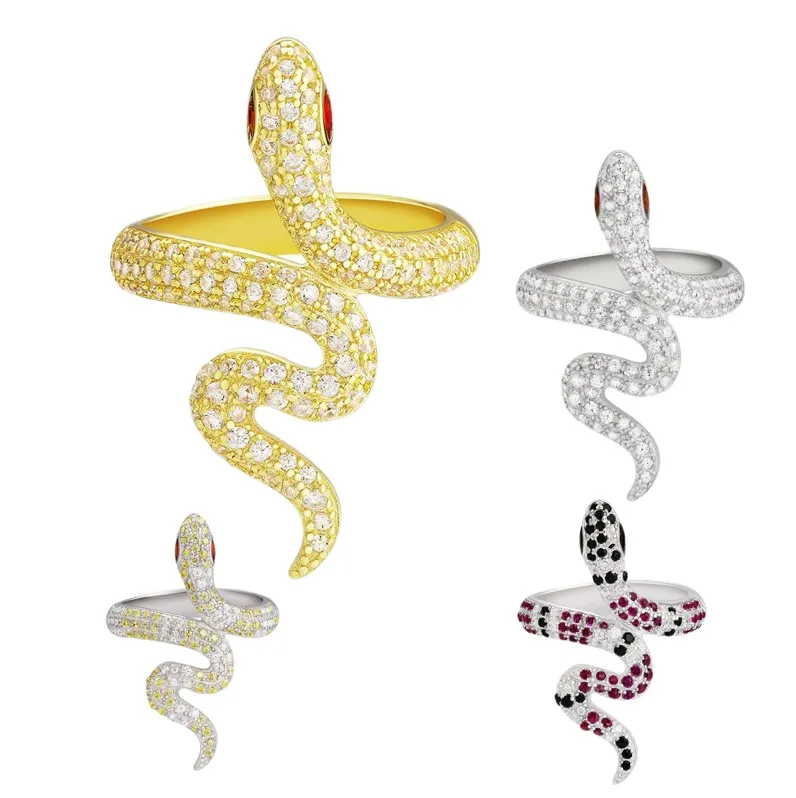 KRKC Woman Accessory Iced Out Opening Finger Ring Ladies Full Micro Paved Cubic Zirconia Diamond Snake 925 Silver Rings For Girl
KRKC Woman Accessory Iced Out Opening Finger Ring Ladies Full Micro Paved Cubic Zirconia Diamond Snake 925 Silver Rings For Girl