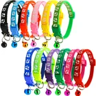 Manufacturer wholesale multi-colors paw print adjustable nylon cat dog collar with bell