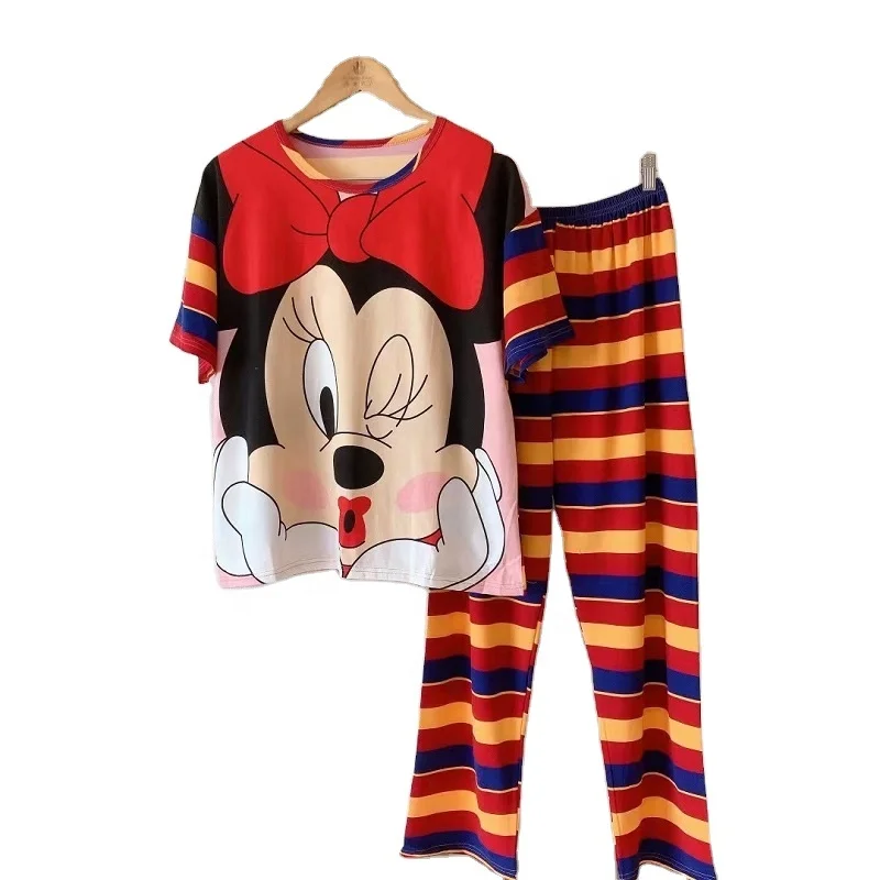 Summer Pajamas Women's Milk Silk Short Sleeve Trousers 2 Piece Set Home Wear Korean Cartoon Housewear Leisure Sleepwear For Lady, Picture shows
Summer Pajamas Women's Milk Silk Short Sleeve Trousers 2 Piece Set Home Wear Korean Cartoon Housewear Leisure Sleepwear For Lady, Picture shows