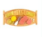 Creative Bamboo cheese cutting board and Serving Charcuterie Board set with handle