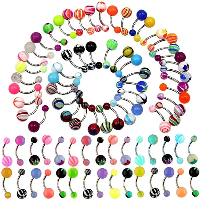 100Pcs/Set Colorful Sexy Ring High Quality UV Acrylic belly button Piercing Balls Navel Body Jewelry, Mis colors
100Pcs/Set Colorful Sexy Ring High Quality UV Acrylic belly button Piercing Balls Navel Body Jewelry, Mis colors