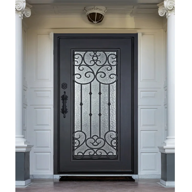 Hs Id002 Cheap Price Modern Main Entrance Wrought Iron Grill