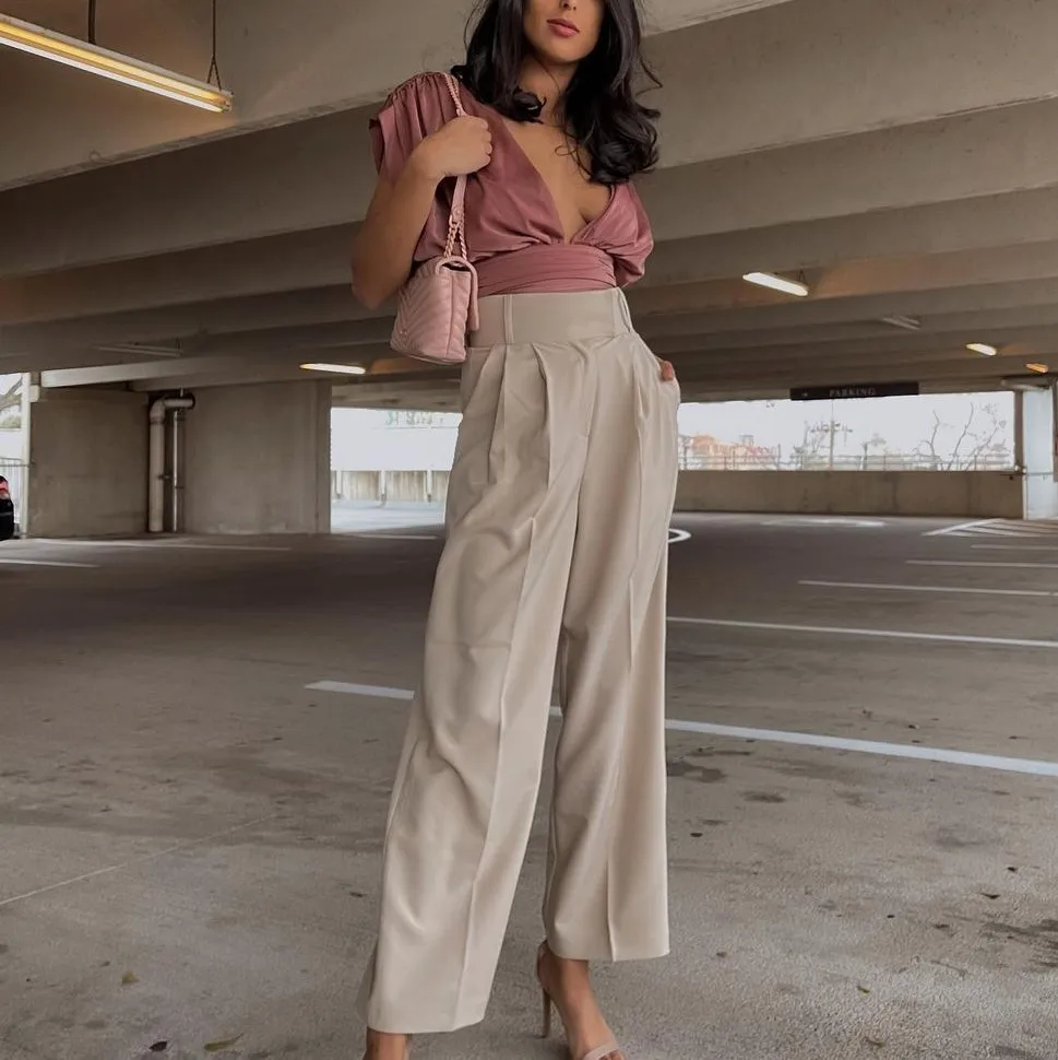 HOT SALE Wholesale Women Trousers Elastic Waist Leg Casual OL high waisted spring Casual Office Pants Straight leg ladies
HOT SALE Wholesale Women Trousers Elastic Waist Leg Casual OL high waisted spring Casual Office Pants Straight leg ladies