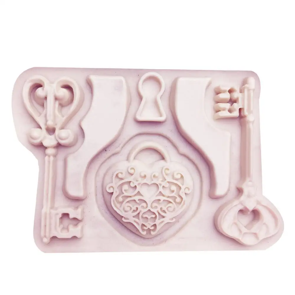 Love shape key fondant silicone mold Lock silicone for cake decorating tools cooking Sugarcraft
Love shape key fondant silicone mold Lock silicone for cake decorating tools cooking Sugarcraft